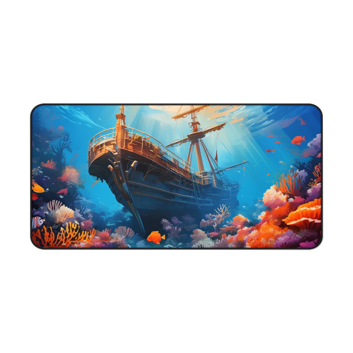 Shipwreck Under Sea-1 Gaming Mouse Pad 32 x 16in.