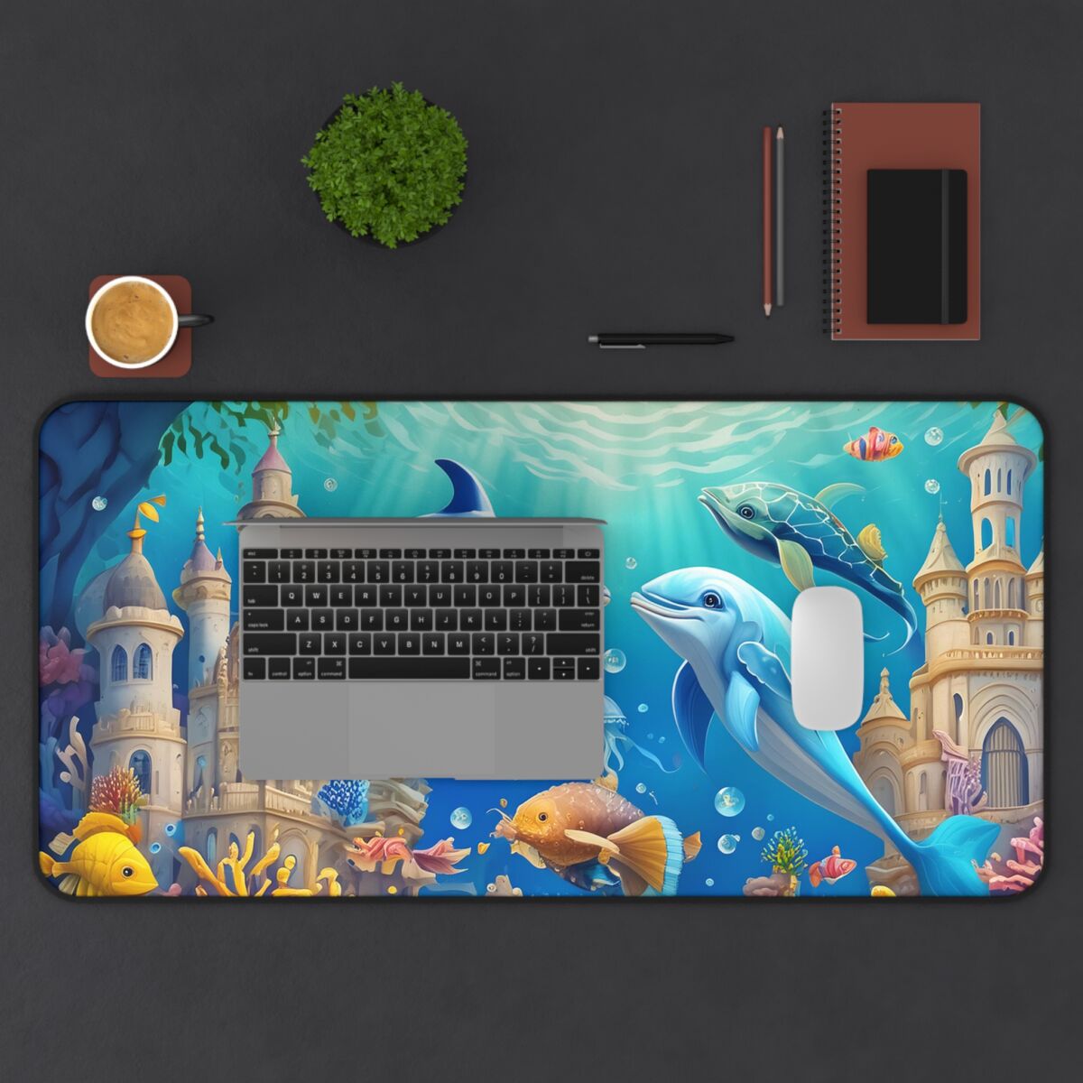 Dolphin Themed Gaming Mouse Pad 32 x 16in. - Image 3