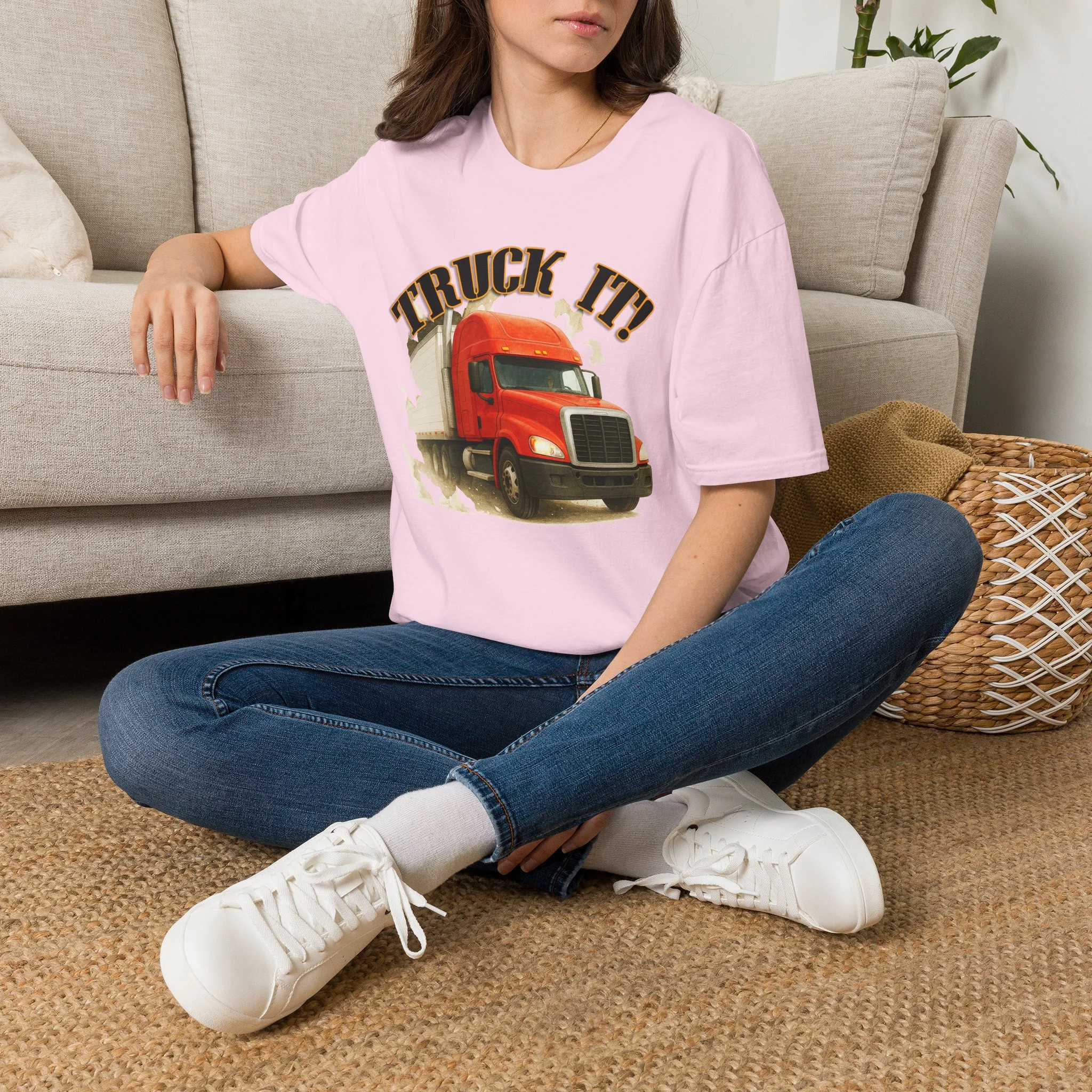 'Truck It' T-Shirt - Print On Front | Funny Trucker Tee | Big Rig Semi Truck Graphic Shirt | Trucker Life Humor Gift | Diesel Power Road Warrior - Image 4