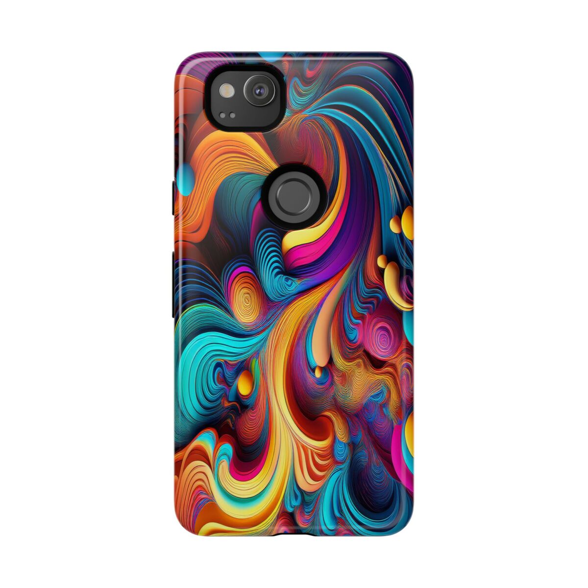 Psychedelic, Vibrant Artsy Phone Case, Colorful Protective over, iPhone, Galaxy, Google - Image 189