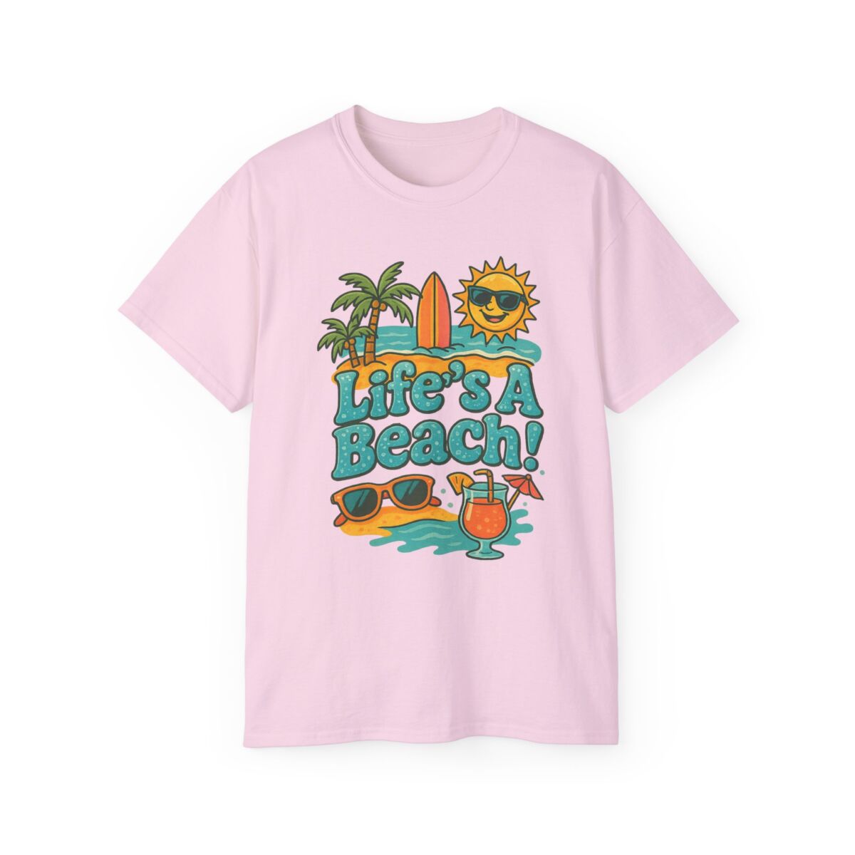 Life's A Beach Cotton Tee, Summer T-Shirt, Vacation Apparel, Beach Lover Gift, Casual Wear, Fun Graphic Tee - Image 45