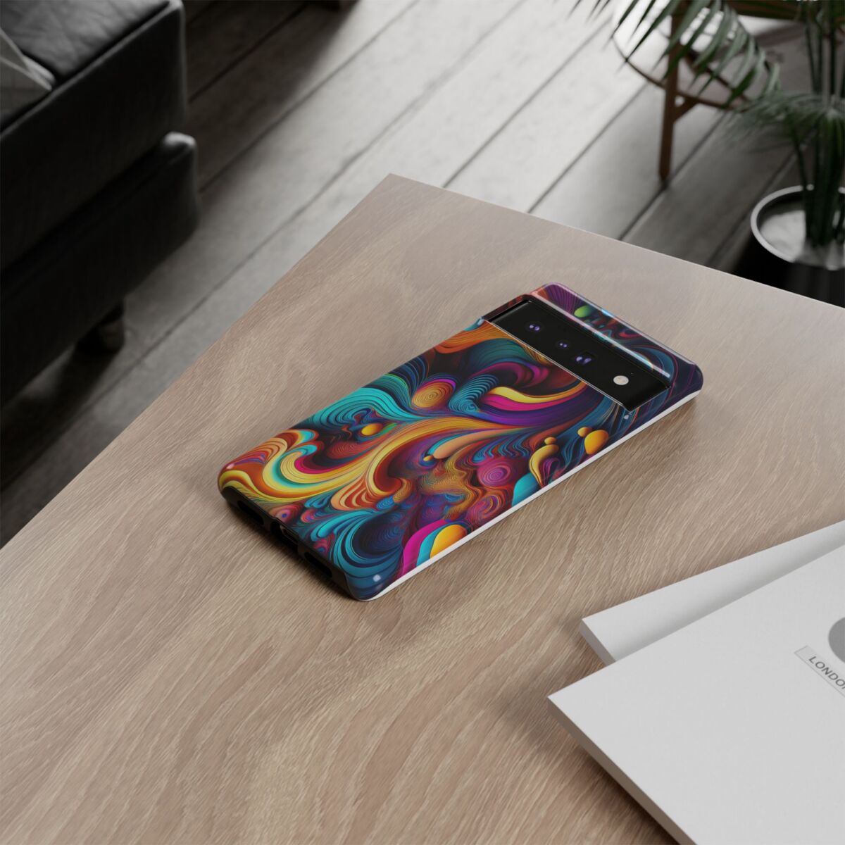 Psychedelic, Vibrant Artsy Phone Case, Colorful Protective over, iPhone, Galaxy, Google - Image 94
