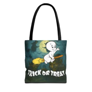 Halloween Tote Bag | Spooky Trick or Treat Bag | Reusable Canvas Tote in 3 Sizes (13x13, 16x16, 18x18) | Holiday Gift Bag