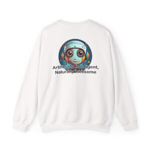 Artificially Intelligent Naturally Awesome Long Sleeve T-Shirt - Print On Back | Funny AI Geek Tee | Techie Nerd Gift for Men & Women