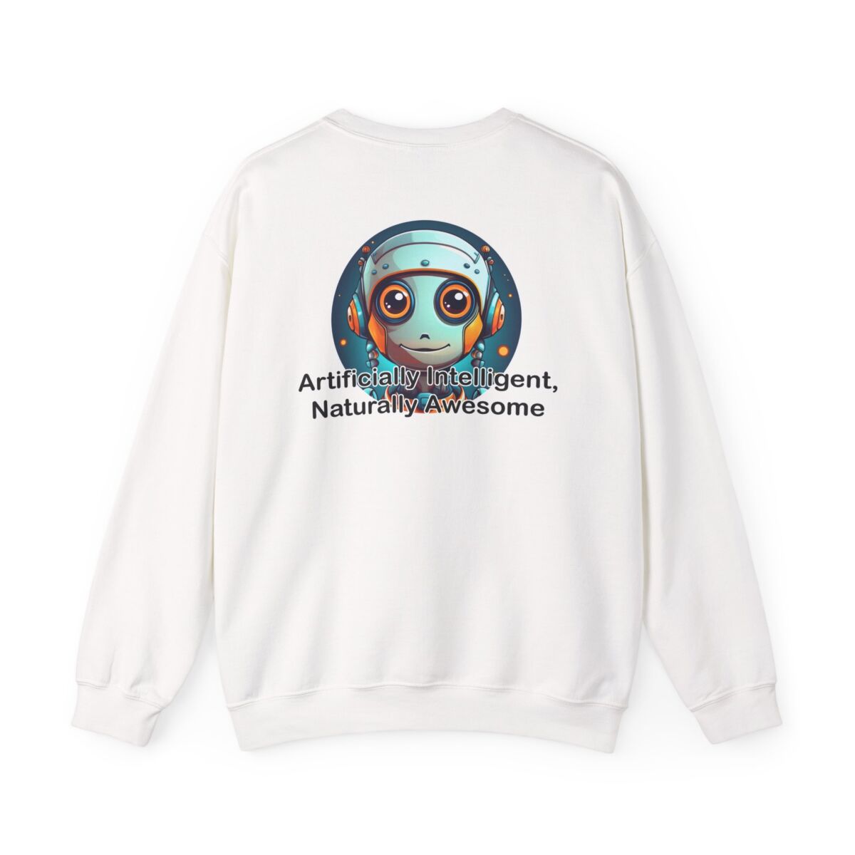 Artificially Intelligent Naturally Awesome Long Sleeve T-Shirt - Print On Back | Funny AI Geek Tee | Techie Nerd Gift for Men & Women