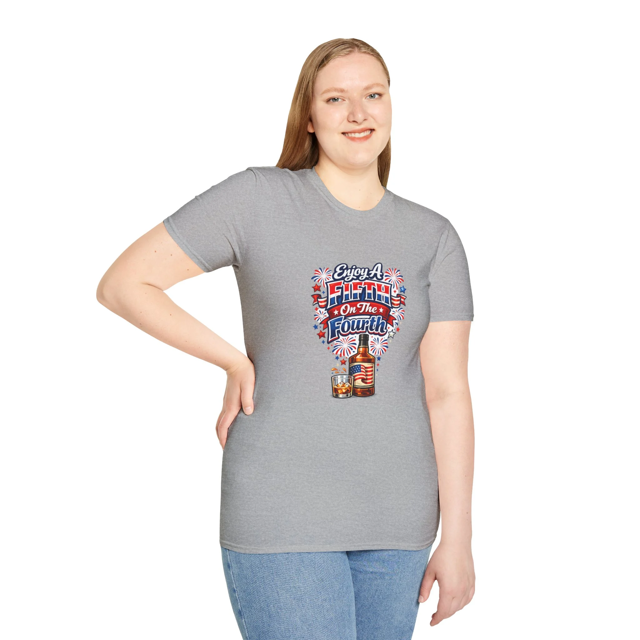 Enjoy A Fifth On The Fourth - Print On Front | T-Shirt - Image 2