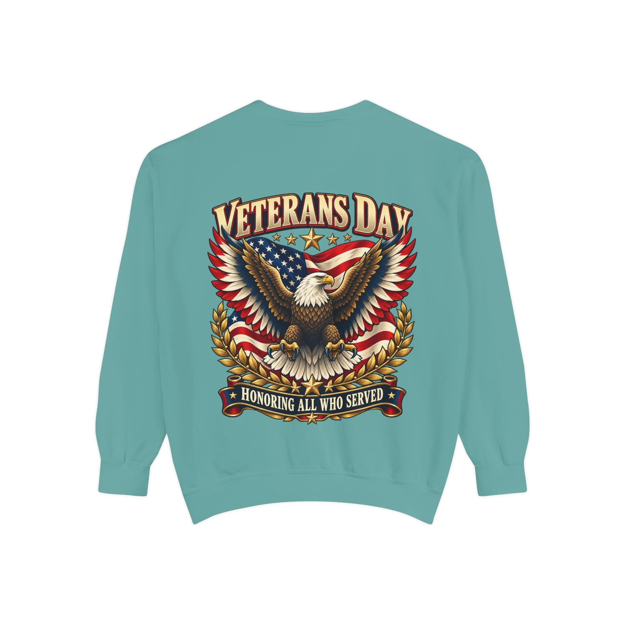 Veterans Unisex Garment-Dyed Sweatshirt - image back - Image 9