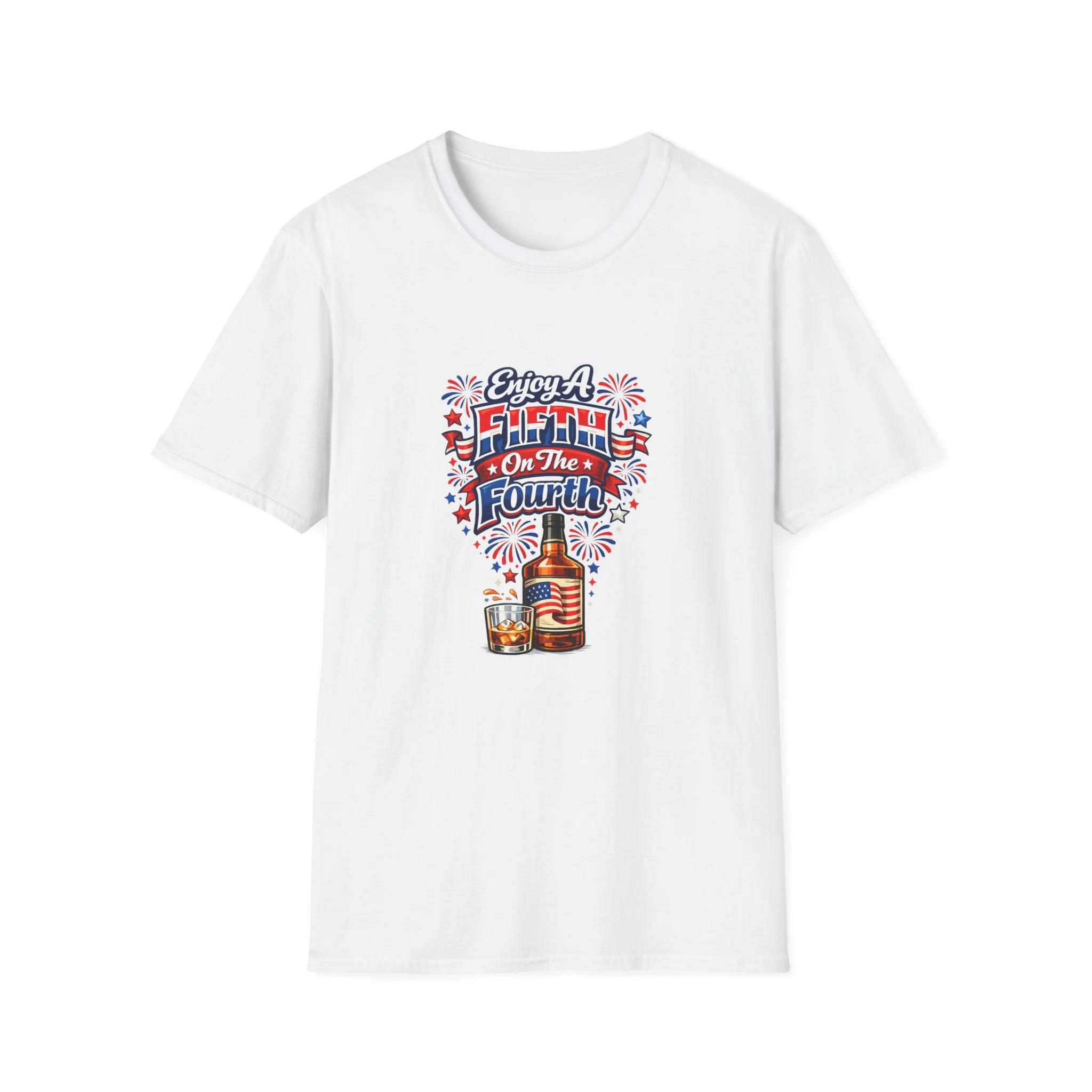 Enjoy A Fifth On The Fourth - Print On Front | T-Shirt