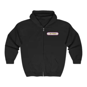 Air Force Full Zip Hoodie | Unisex Heavy Blend Hooded Sweatshirt | USAF Military Veteran Gift | Patriotic Zip Front Jacket
