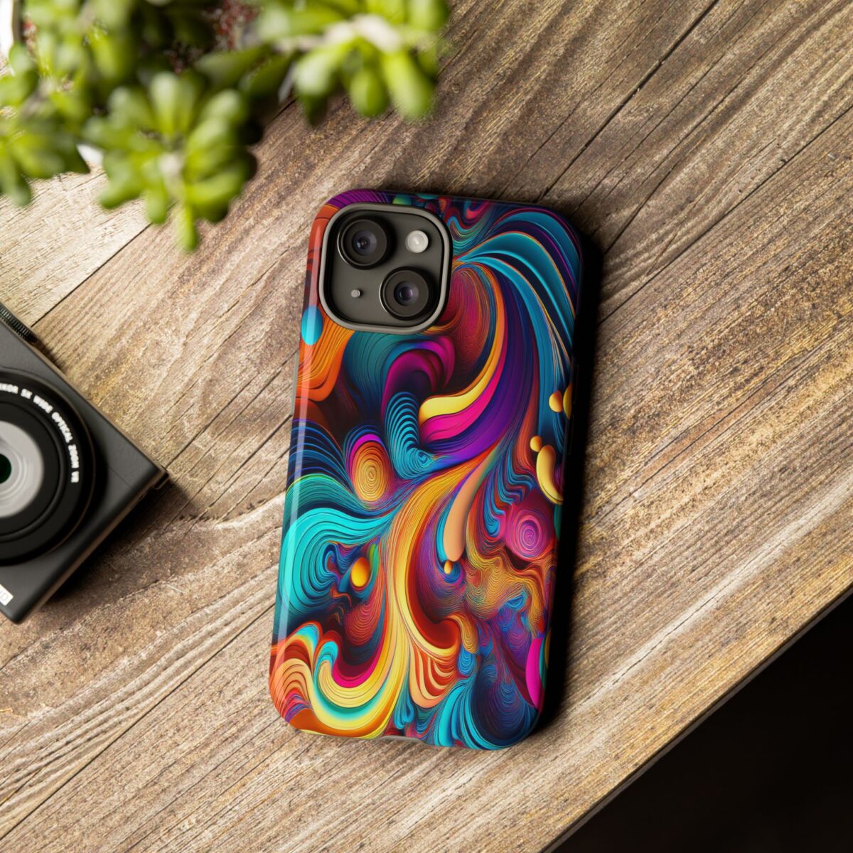 Psychedelic, Vibrant Artsy Phone Case, Colorful Protective over, iPhone, Galaxy, Google - Image 101
