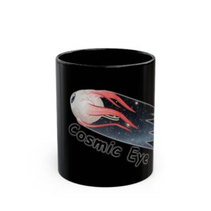 Black Coffee Mug 11oz 15oz – Space Eyeball Cup, Cosmic Eye Gift, Trippy Galaxy Coffee Cup