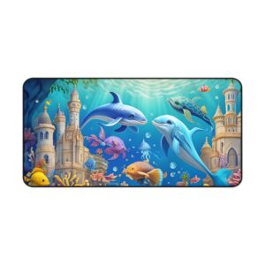 Dolphin Themed Gaming Mouse Pad 32 x 16in.