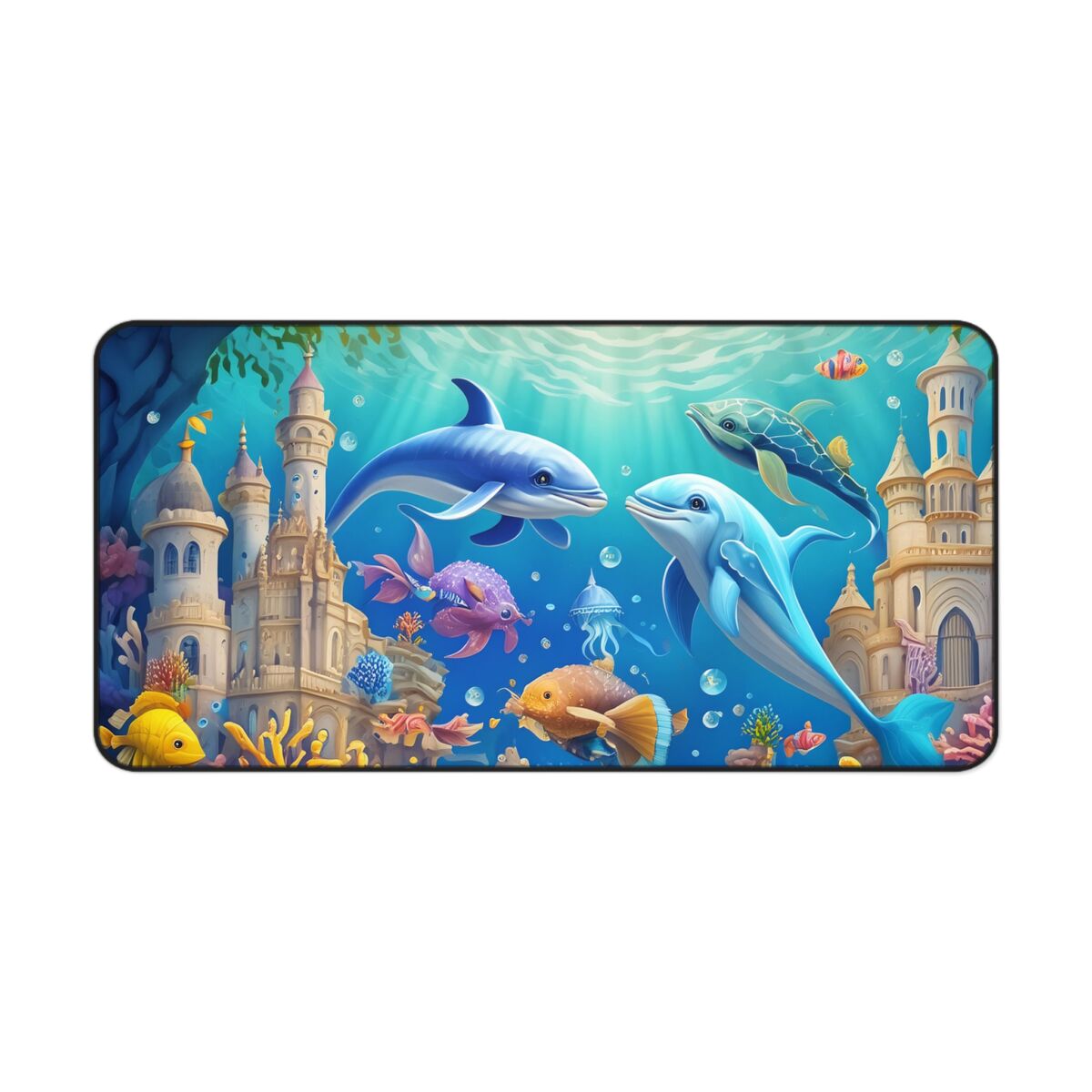 Dolphin Themed Gaming Mouse Pad 32 x 16in.
