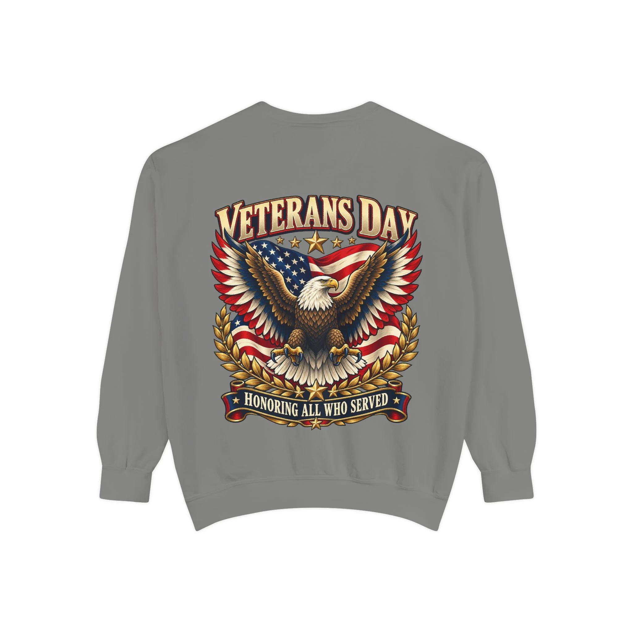 Veterans Unisex Garment-Dyed Sweatshirt - image back - Image 5