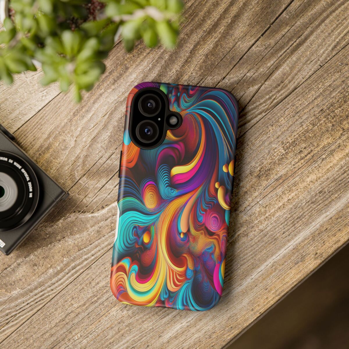 Psychedelic, Vibrant Artsy Phone Case, Colorful Protective over, iPhone, Galaxy, Google - Image 146