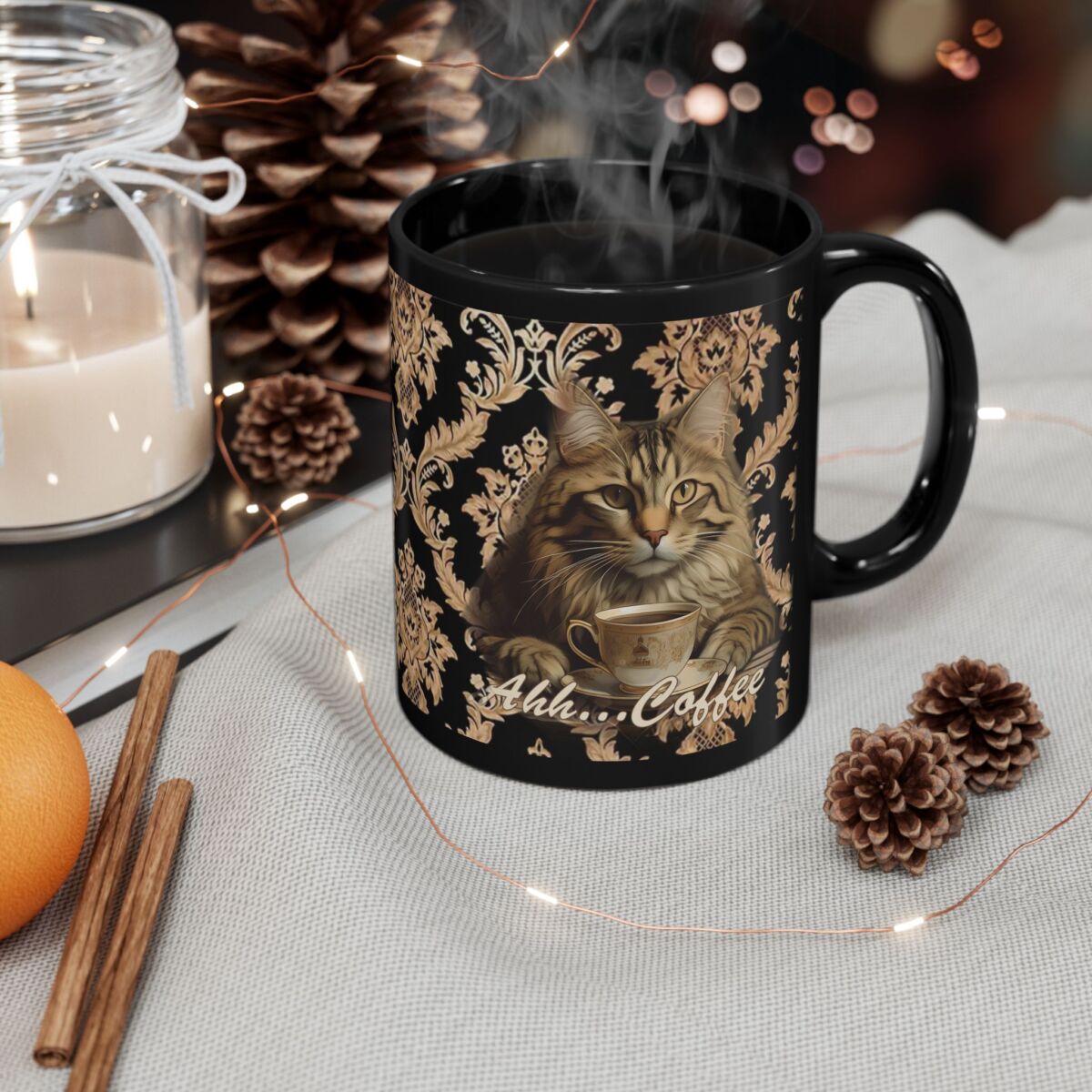 Elegant Cat Coffee Mug - Perfect for Cat Lovers - Image 5
