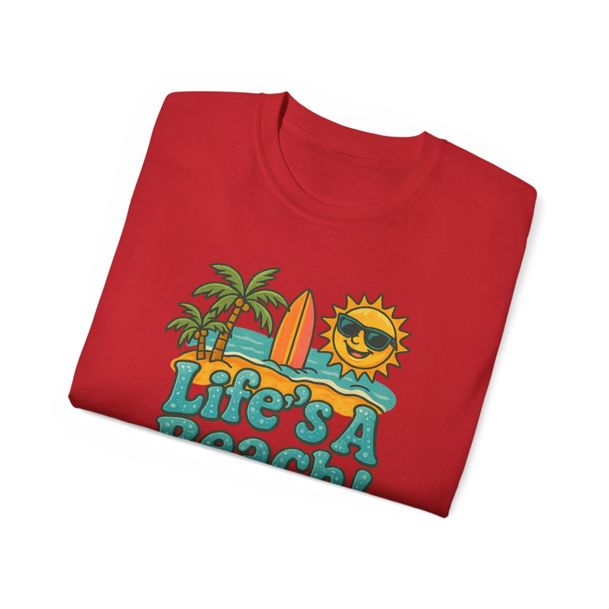 Life's A Beach Cotton Tee, Summer T-Shirt, Vacation Apparel, Beach Lover Gift, Casual Wear, Fun Graphic Tee - Image 52