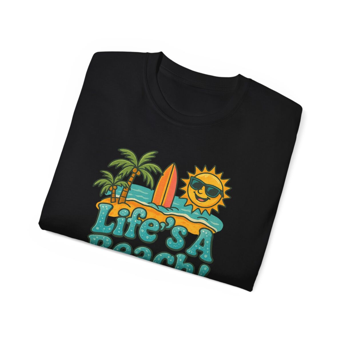 Life's A Beach Cotton Tee, Summer T-Shirt, Vacation Apparel, Beach Lover Gift, Casual Wear, Fun Graphic Tee - Image 8