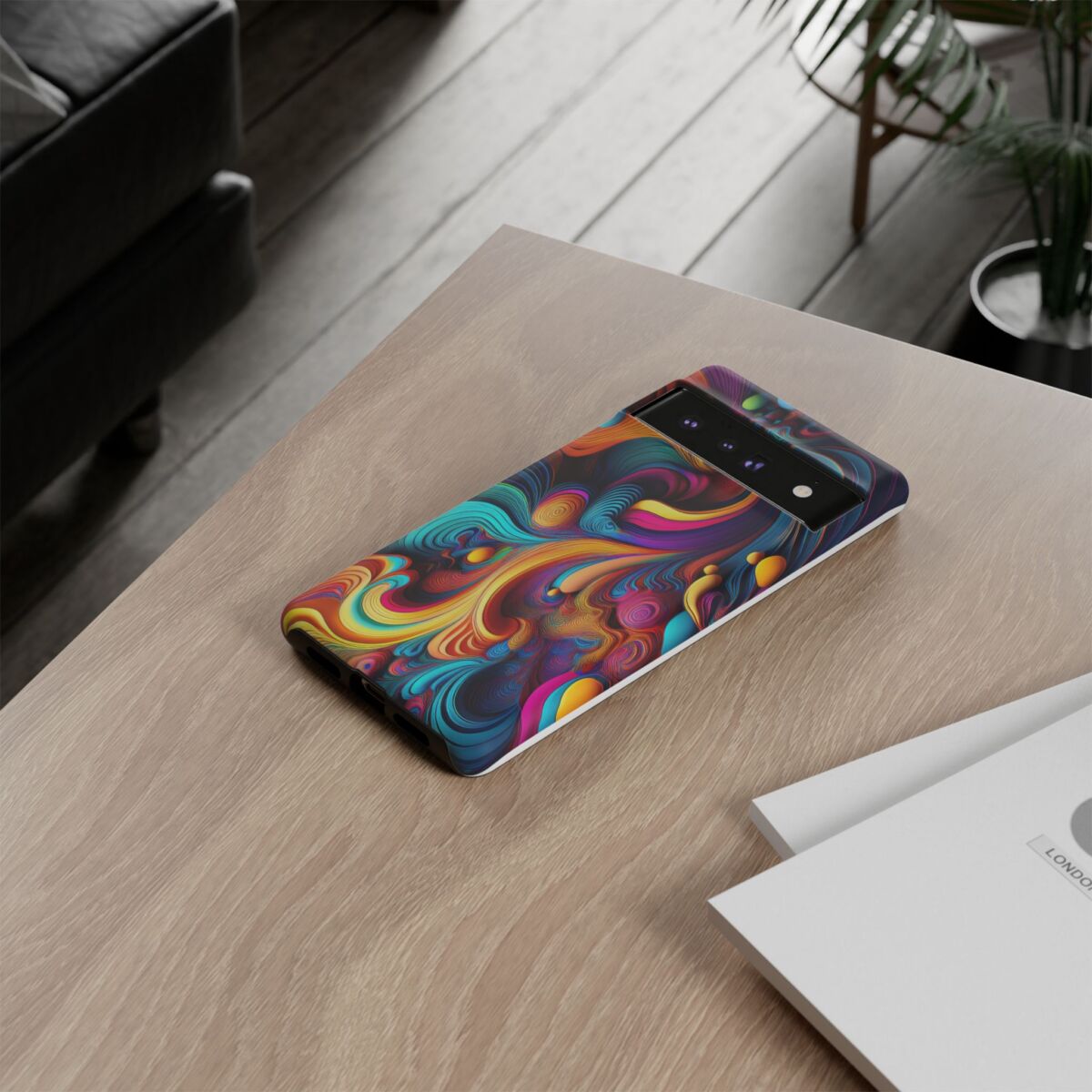 Psychedelic, Vibrant Artsy Phone Case, Colorful Protective over, iPhone, Galaxy, Google - Image 98