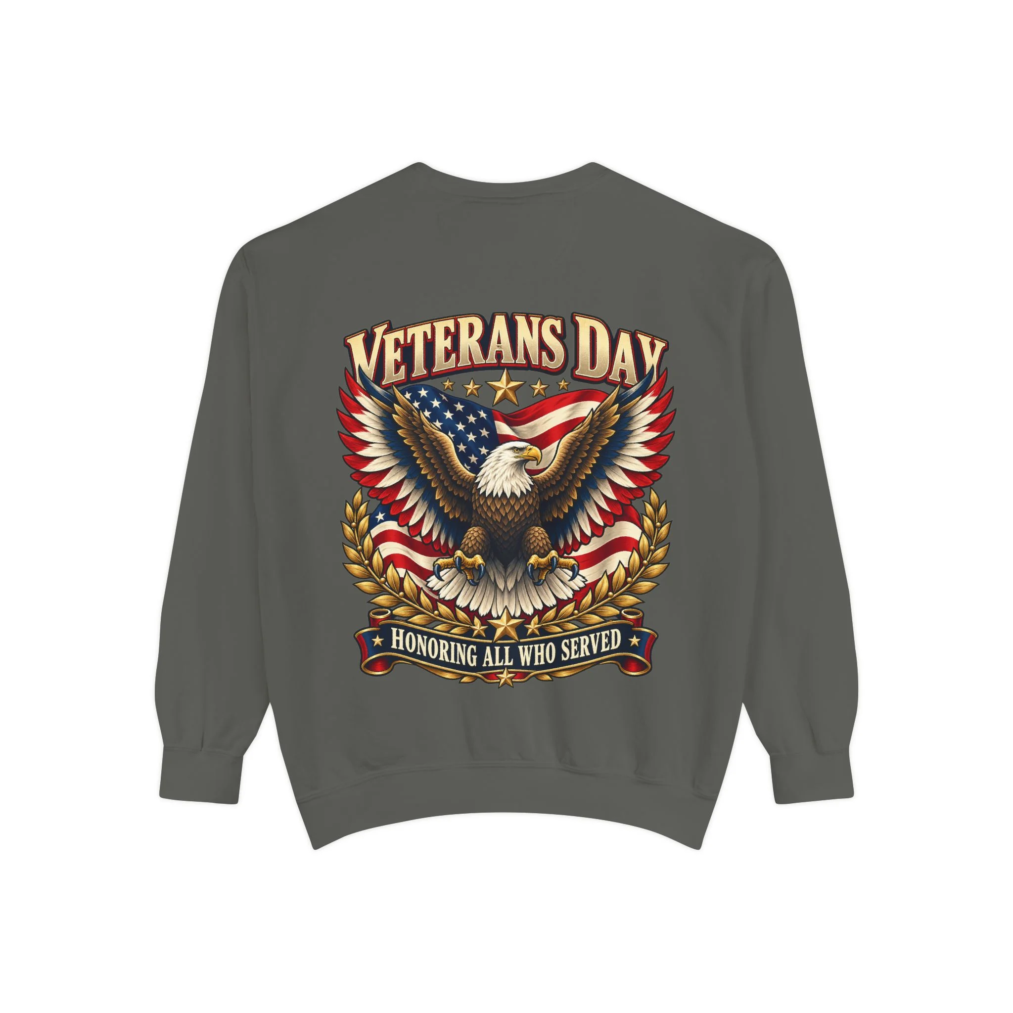 Veterans Unisex Garment-Dyed Sweatshirt - image back - Image 4