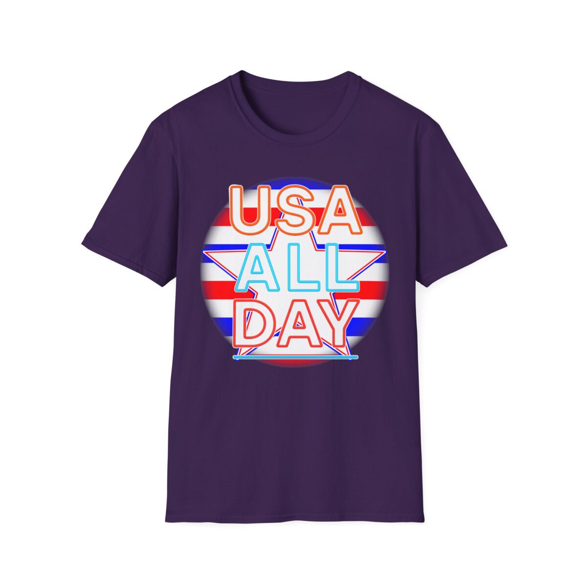 USA All Day Unisex Softstyle T-Shirt, Patriotic Tee, Fourth of July Shirt, Casual Summer Top, Independence Day Outfit - Image 41