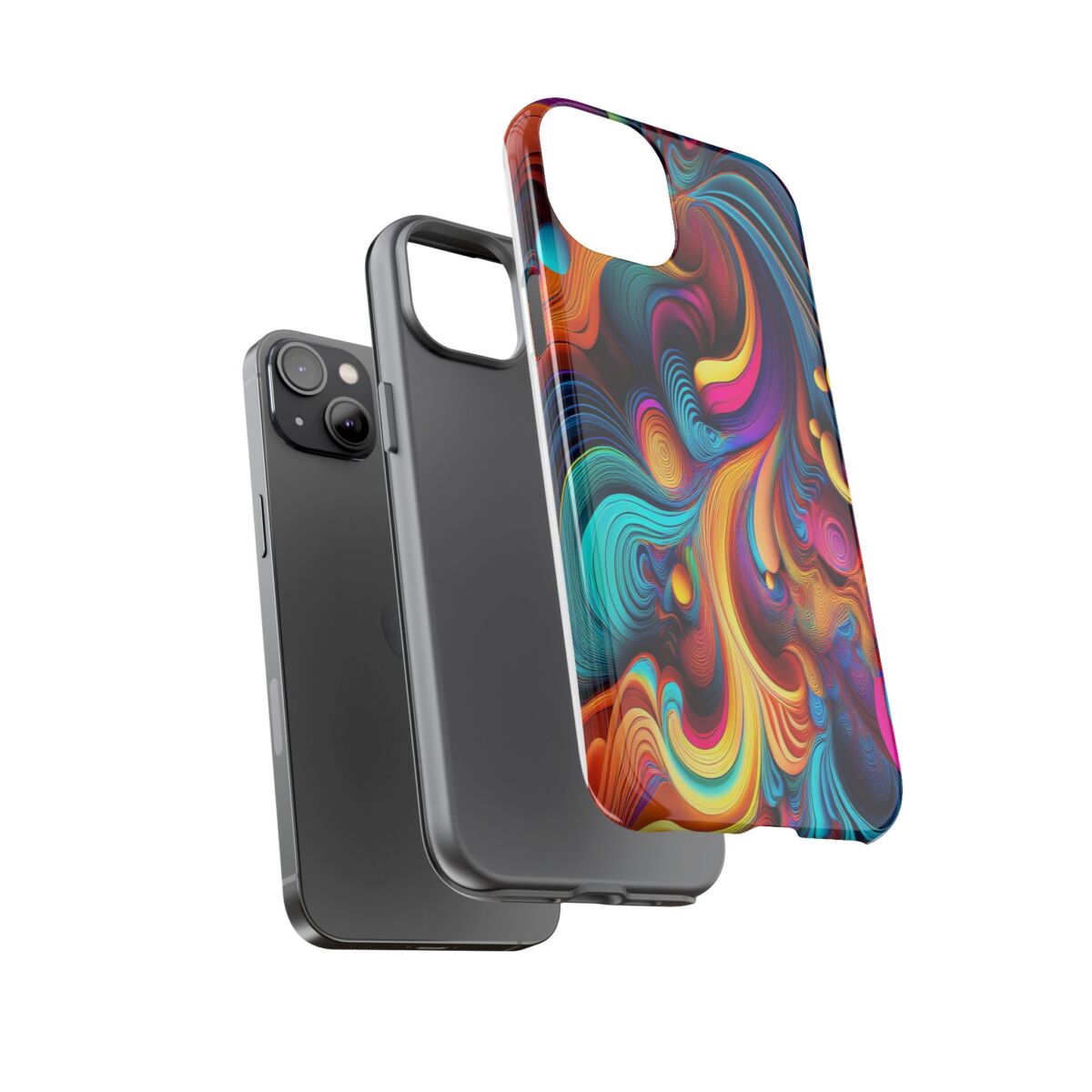 Psychedelic, Vibrant Artsy Phone Case, Colorful Protective over, iPhone, Galaxy, Google - Image 69