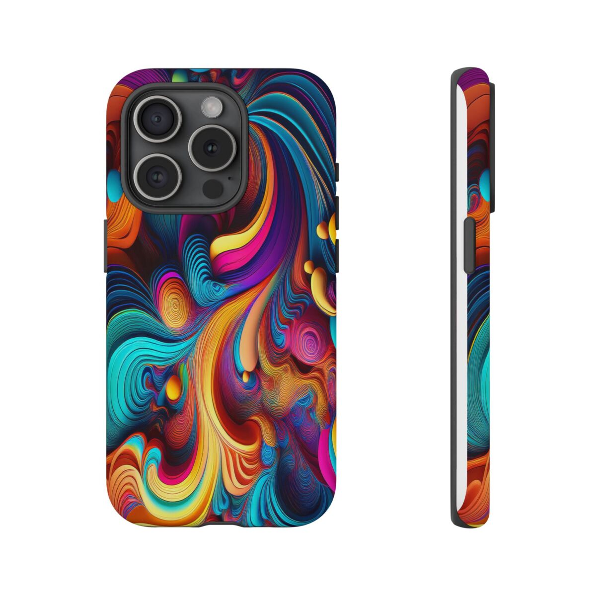 Psychedelic, Vibrant Artsy Phone Case, Colorful Protective over, iPhone, Galaxy, Google - Image 114