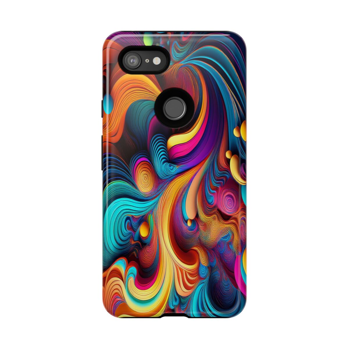Psychedelic, Vibrant Artsy Phone Case, Colorful Protective over, iPhone, Galaxy, Google - Image 207