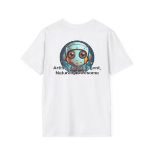 Artificially Intelligent Naturally Awesome T-Shirt | Funny AI Geek Tee | Tech Humor Shirt | Gift for Coders, Nerds & Science Fans
