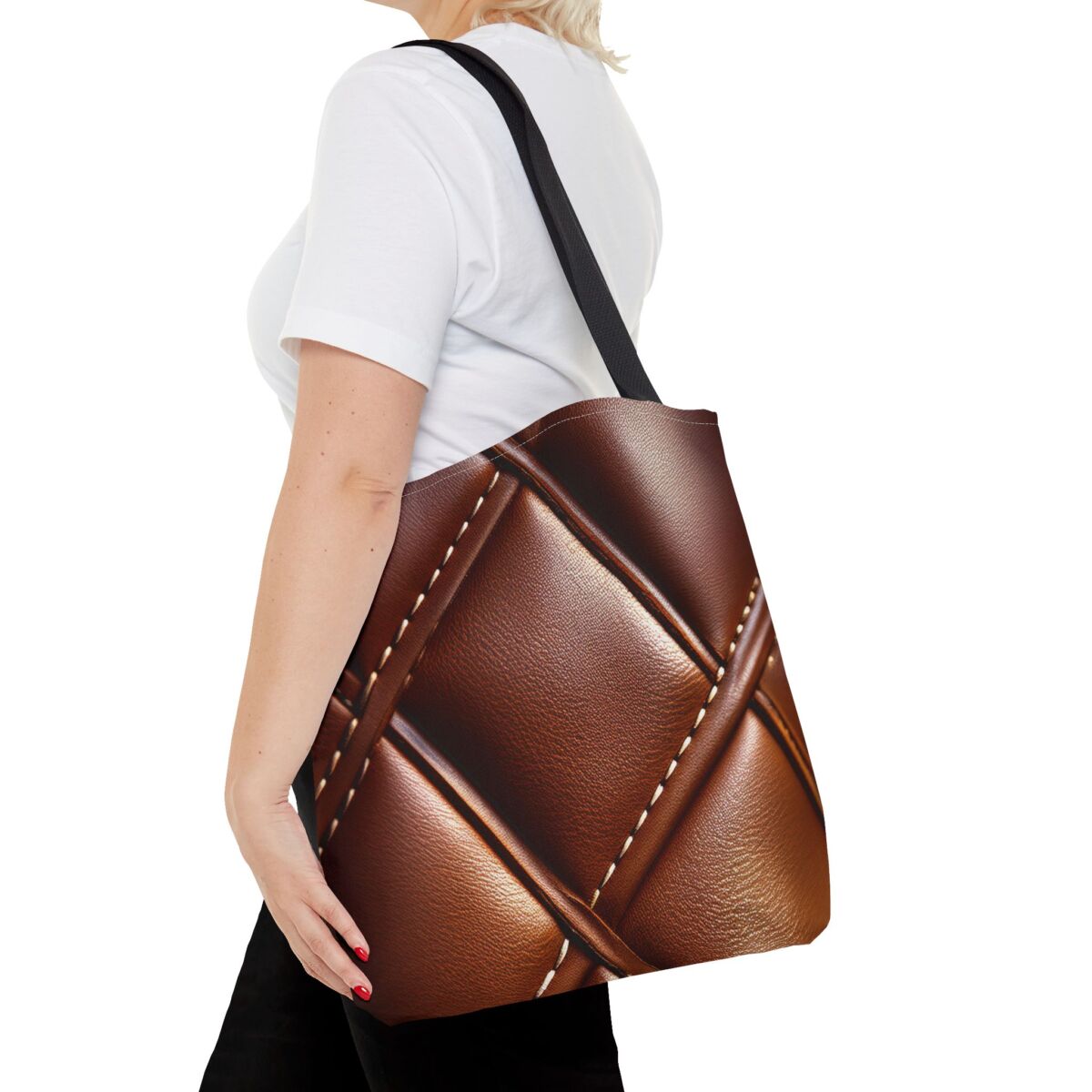 Realistic Faux Leather Tote Bag - 02 - Image 6