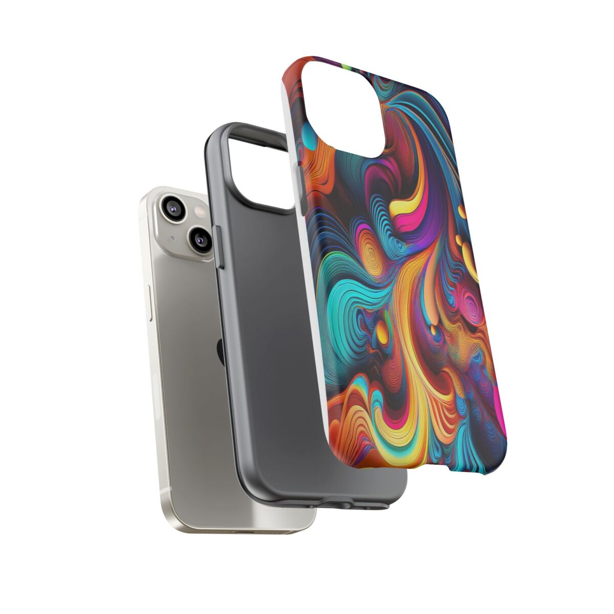 Psychedelic, Vibrant Artsy Phone Case, Colorful Protective over, iPhone, Galaxy, Google - Image 57