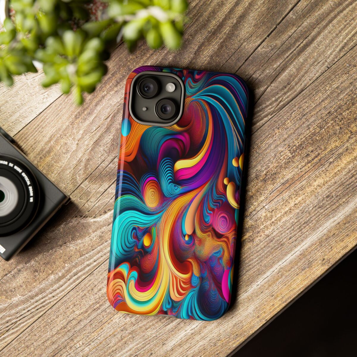 Psychedelic, Vibrant Artsy Phone Case, Colorful Protective over, iPhone, Galaxy, Google - Image 107