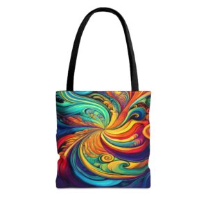 Colorful Swirl Tote Bag, Vibrant Shopping Bag, Beach Tote, Eco-Friendly Carry-All, Artsy Grocery Bag, Perfect Gift for Art Lovers