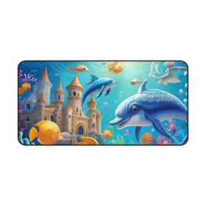 Dolphin Themed Gaming Mouse Pad 32 x 16in.